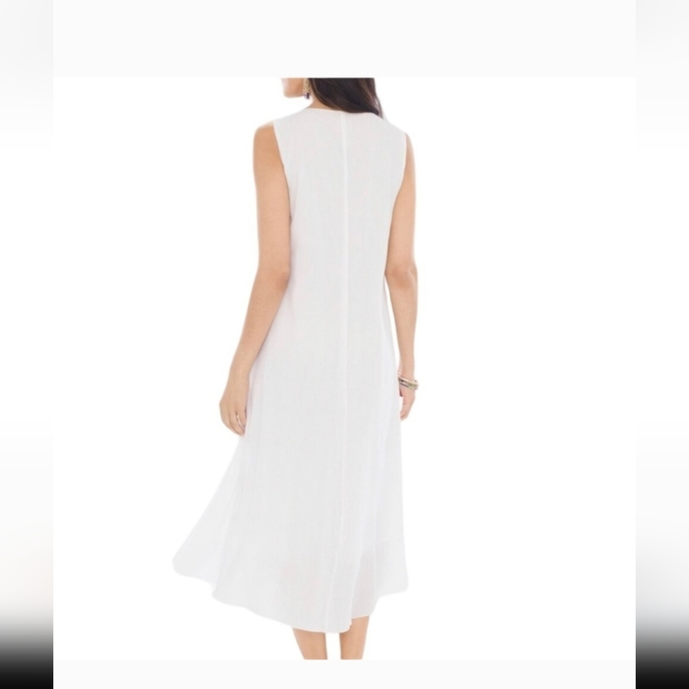 Chico's White Dress with Orange and Yellow Embroidery - Picture 7 of 8